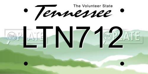 LTN712 Tennessee License Plate