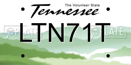 LTN71T Tennessee License Plate