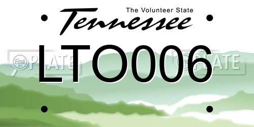 LTO006 Tennessee License Plate