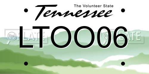 LTOO06 Tennessee License Plate