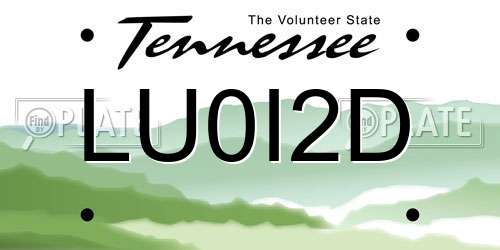 LU0I2D Tennessee License Plate