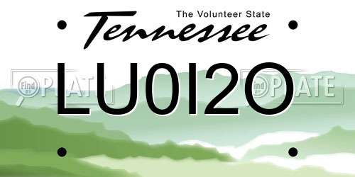 LU0I2O Tennessee License Plate