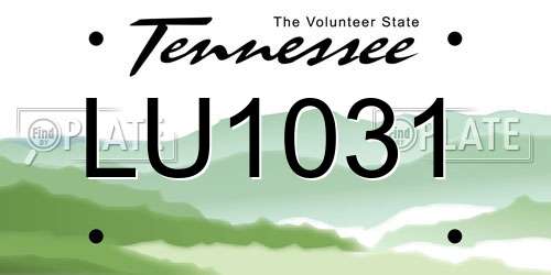 LU1031 Tennessee License Plate
