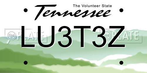 LU3T3Z Tennessee License Plate