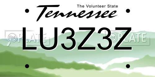 LU3Z3Z Tennessee License Plate