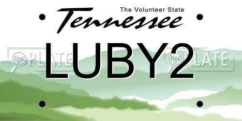LUBY2 Tennessee License Plate