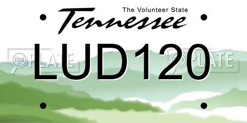LUD120 Tennessee License Plate
