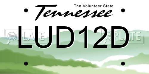 LUD12D Tennessee License Plate