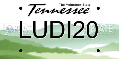 LUDI20 Tennessee License Plate