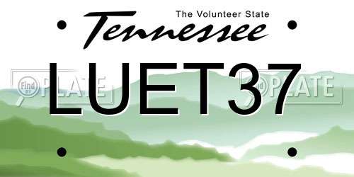 LUET37 Tennessee License Plate