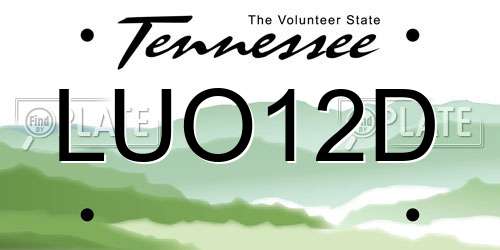 LUO12D Tennessee License Plate