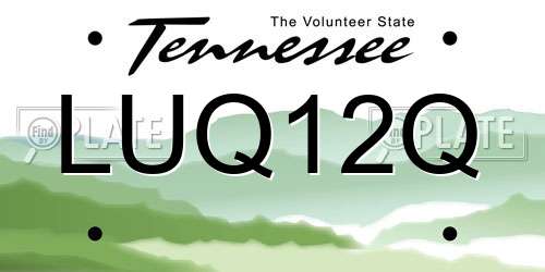 LUQ12Q Tennessee License Plate