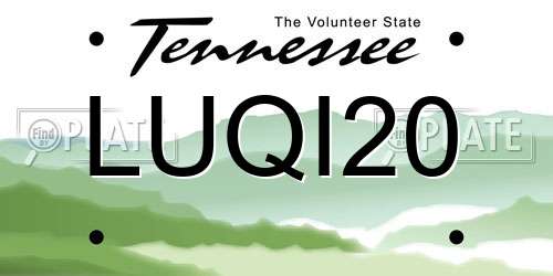 LUQI20 Tennessee License Plate