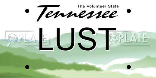 LUST Tennessee License Plate