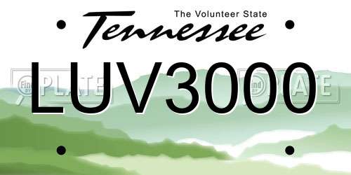 LUV3000 Tennessee License Plate