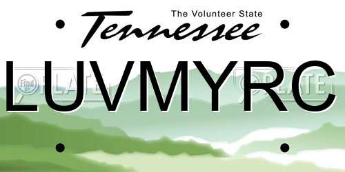 LUVMYRC Tennessee License Plate