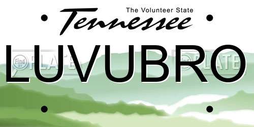 LUVUBRO Tennessee License Plate