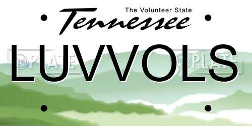 LUVVOLS Tennessee License Plate