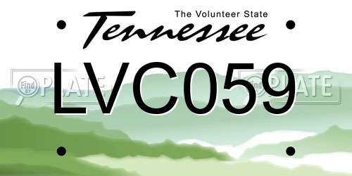 LVC059 Tennessee License Plate