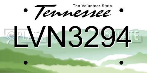 LVN3294 Tennessee License Plate