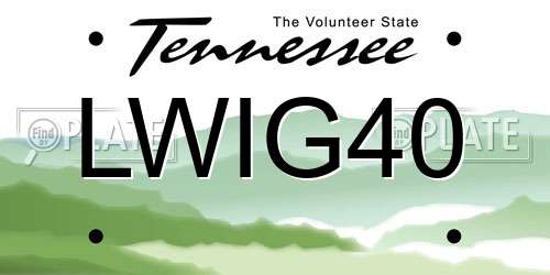 LWIG40 Tennessee License Plate
