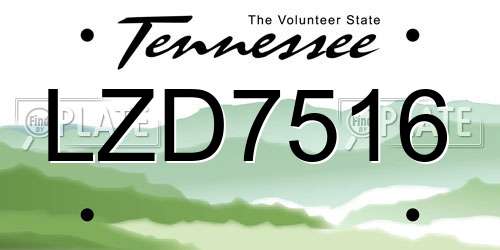 LZD7516 Tennessee License Plate