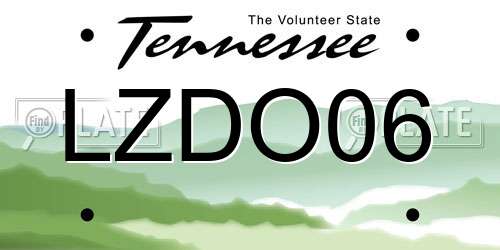 LZDO06 Tennessee License Plate