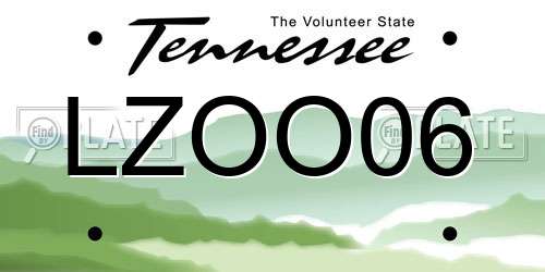 LZOO06 Tennessee License Plate