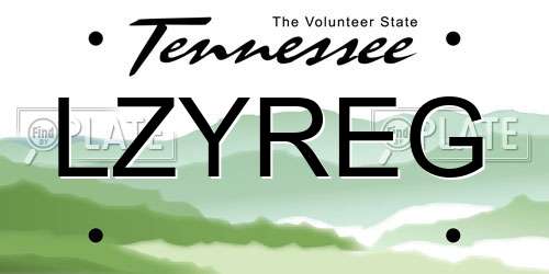 LZYREG Tennessee License Plate