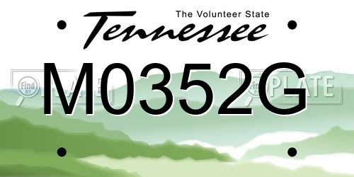 M0352G Tennessee License Plate