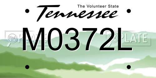 M0372L Tennessee License Plate