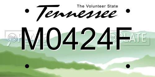 M0424F Tennessee License Plate