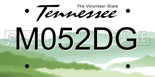 M052DG Tennessee License Plate