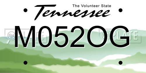 M052OG Tennessee License Plate