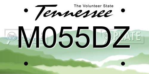 M055DZ Tennessee License Plate