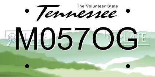 M057OG Tennessee License Plate