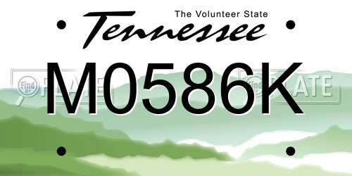 M0586K Tennessee License Plate