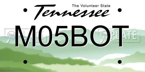 M05BOT Tennessee License Plate
