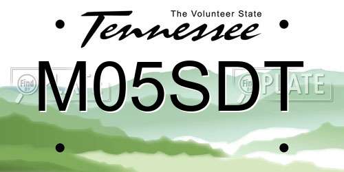 M05SDT Tennessee License Plate