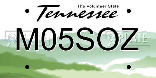 M05SOZ Tennessee License Plate