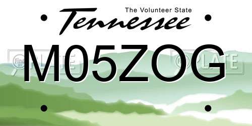 M05ZOG Tennessee License Plate