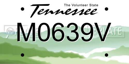M0639V Tennessee License Plate