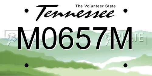 M0657M Tennessee License Plate