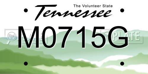 M0715G Tennessee License Plate
