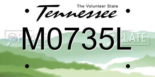 M0735L Tennessee License Plate