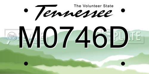 M0746D Tennessee License Plate