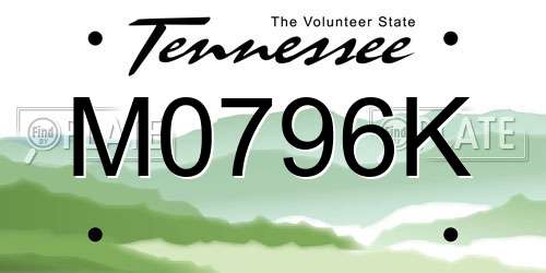 M0796K Tennessee License Plate
