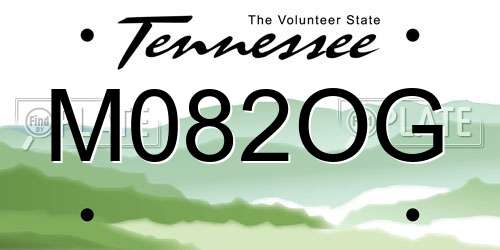 M082OG Tennessee License Plate
