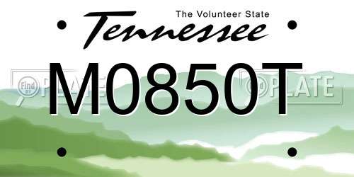 M0850T Tennessee License Plate