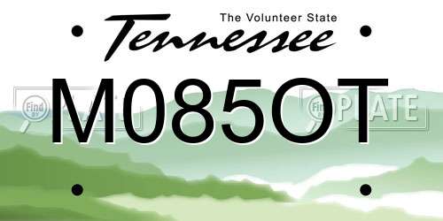 M085OT Tennessee License Plate